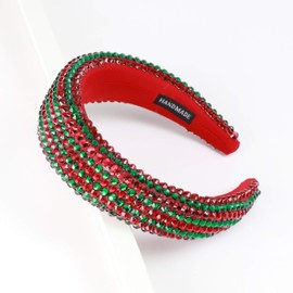 SP SOPHIA COLLECTION Women's Sparkling Crystal Padded Rhinestone Wide Bejeweled Hair Headband Party Hairband Hair Accessories in Christmas