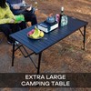 ARURU 50" Large Folding Camping Table with Adjustable Hight Legs