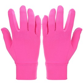 Winter Thick Thermal Warm Full Finger Gloves for Running Skiing Outdoor Sports Rose Red L/XL