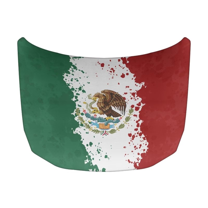 Mumeson Mexican Flag Car Hood Cover Stretch Polyester Protector Elastic