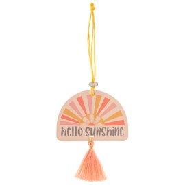 Karma, Shaped Air Fresheners, Essential Oil Diffuser for Cars, Home & Office - Colorful Decorative Hanging Air Freshener with Tassel, Hello Sunshine