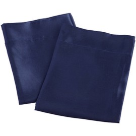 Aiking Home 2 Pieces of Colorful Shiny Satin Queen Size Pillow Cases, Navy