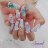 ⭐️ Glass parts handmade nail tips ✨ - Long Almond