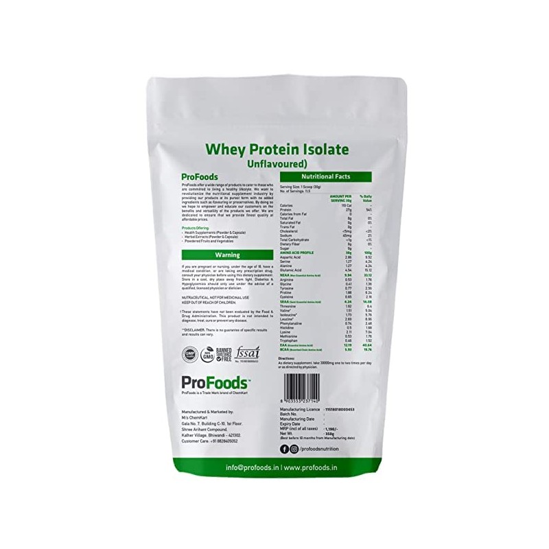 SEASOL SEASOL Drect Profoods Whey Protein Isolate Powder (Unflavoured) (350