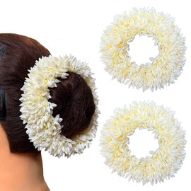 Rubela Artificial White Flower Juda Gajra for Hair Mullapoov mala, Party and Special Moment