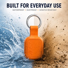 DLENP Tile Mate Case (2024/2022) — Pre-Attached Carabiner, No Adhesive Needed, Zero Signal Loss | Waterproof Silicone Clip-On Tracker Cover for Keys, Backpack & Dog Collar (Green+Orange)