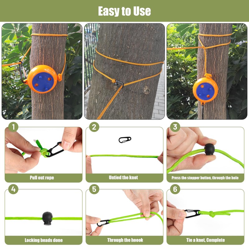 Caudblor Portable Camping Clothesline Cord,Retractable Travel Clothes line, Laundry Drying