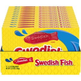 SWEDISH FISH Soft & Chewy Candy, Bulk Candy, 12 - 3.1 oz Boxes