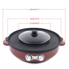 NEW 2 in 1 Electric Smokeless Grill And Hot Pot BBQ Grill Soup Shabu Pot 2200W