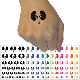 Kidneys Organs Anatomy Body Part Temporary Tattoo Water Resistant Fake Body Art Set Collection - Light Blue (One Sheet)