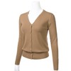 Women's Button Down V-Neck Long Sleeve Knit Cardigan with Sleeve