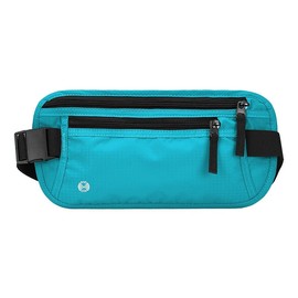 Liahelianx 2 Piezas Cinturón Portadocumentos con Bloqueo RFID - Riñonera Antirobo Discreta para Viaje, Deporte y Running (Verde)
