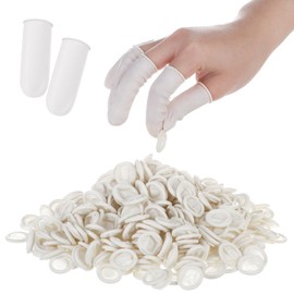 Halinuia Pack of 500 Finger Guards, Fingertip Protection, Fingerling Finger Cots Fingerpoint Finger Protectors, Disposable Latex Finger Cots Finger Cots Bandage Finger Caps, Breathable, White