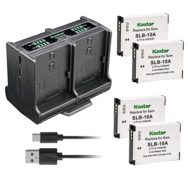 Kastar 4-Pack Battery and Quadruple Charger Compatible with Sealife FJ-SLB-SLB10A Battery, Sealife DC2000 Underwater Camera, WASPcam 9905 Wi-Fi, WASPcam 9906 CAMO, WASPcam 9907 4K