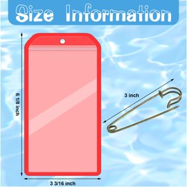 Geyee 6 Pack Fishing Hunting License Holder Waterproof Fluorescent Orange ID Holder with 6 Bronze Safety Pins Heavy Duty for License Permit Protection Hunting Deer Season Supplies ()