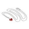 Sterling Silver & Red Enamel Heart Pendant on 18 Inches