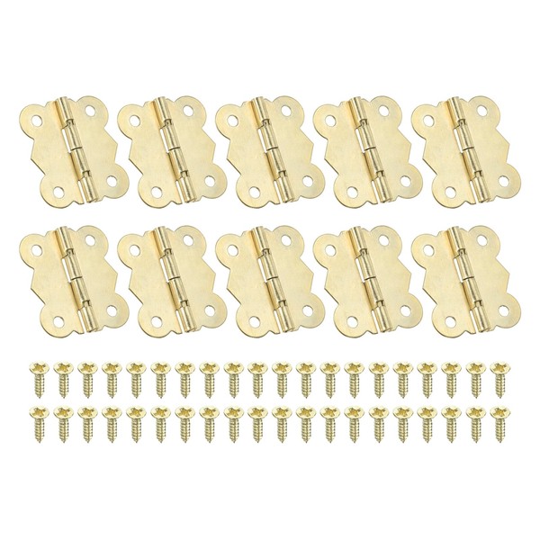 PATIKIL Small Jewelry Box Hinges 1-1/4 Inch, 10 Pack 180-degree