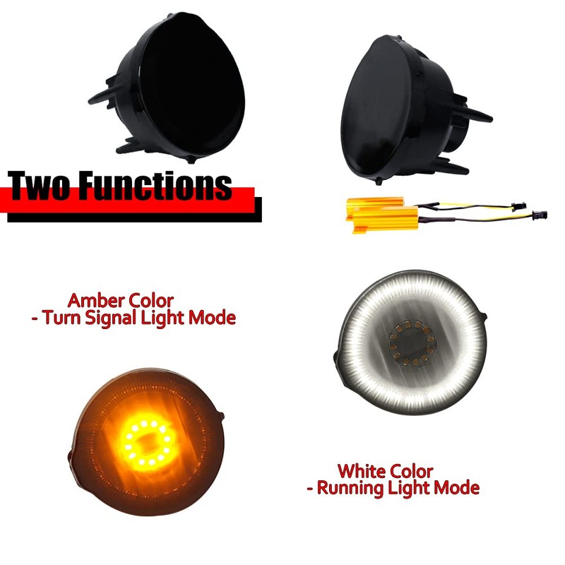 KENRTIR Smoked Lens DRL LED Turn Signal Lamp Compatible with