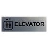 Basic Elevator Sign (Brushed Silver) - Large - (5 Pack)