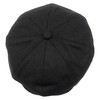 Hats of London Mens Newsboy Cap 8 Panel Black Baker
