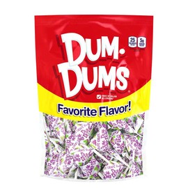 Dum Dums Grape Lollipops - Bulk Candy Bag with Lollipops Individually Wrapped, Single Flavor Gourmet Suckers - 50 Count