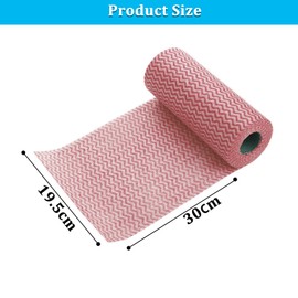 sukevitor All Purpose Dish Cleaning Cloth, Disposable Dish Cloth Roll, Disposable Cleaning Cloths for Kitchen (Red)