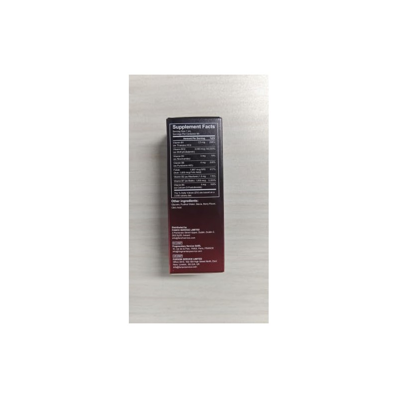 Vitamin B Complex Liquid Drops 20000mcg with Methyl B12, Folate,