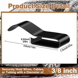 Datanly 15 Pack Trailer Frame Wire Clips Black Push-On Chassis Wire Clips Anti-Corrosion Spring Steel Harness Fasteners for Automotive Boat Trailer or Marine Wiring Management (3/8'')