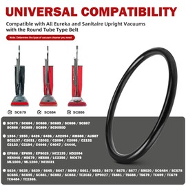 Vacuum Belt Fit for Sanitaire & Eureka Vacuum Upright Vacuum Cleaner, 30563B Round Vacuum Belts Improve Vacuum Cleaner's Cleaning Performance, Style RD, SC679K, C2094, TC2365, 52100 - (15 Pack)