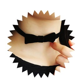 Cybche Gothic Velvet Ribbon Bow Necklace Boho Satin Ribbon Necklace Black Bow Tie Band Choker Necklace Black Satin Necklace Velvet Choker Jewellery for Women and Girls