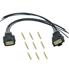 Micarun 2 Pcs 4 Pins HID Halogen Headlight Connector Pigtail Wiring Harness Plug Compatible with Ford Escape Taurus F150 Mustang Expedition Transit Replaced 8u2z 14s411-TA