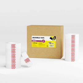 12 Rolls Invisible Tape Refills Easy Tear, Matte-Finish Bulk Tape Writable, Clear Magic Tapes Home School for Labeling Gift Wrapping Scrapbook, Compatible with Tape Dispenser, 3/4 x 1000 Inches