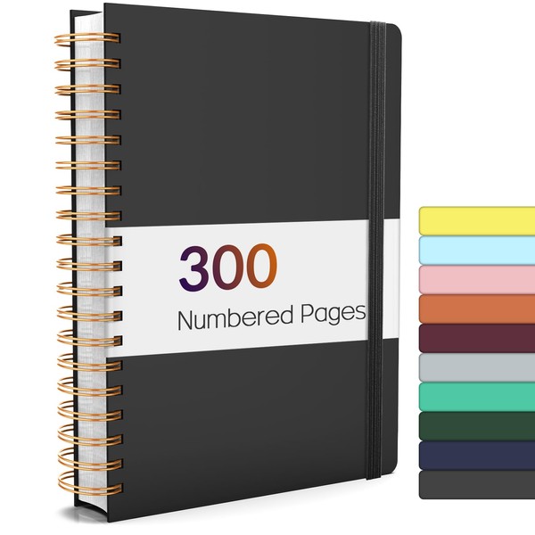 Forvencer Lined Spiral Journal Notebook with 300 Numbered Pages, B5