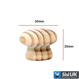 SISI UK Wooden Door Knobs 30mm Natural Wood Drawer Handle for Chest Drawer Knobs Wooden Cabinet Door Knobs with Fixing Screw for Cupboard Kitchen Wardrobe Door Pull Knob 4 Pack
