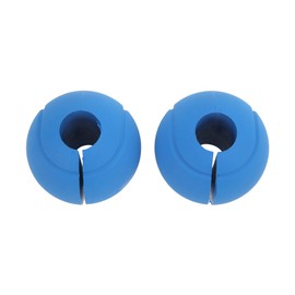 1 Pair of Barbell Dumbbell Curved Bar Grip Round Spherical Silicone Non Slip Thickened Grip for Massive Arm and Muscle Building Blue