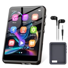 ZAQE 128GB MP3 Player Bluetooth 5.4 with 2.4 Inch TFT Colour Screen, HiFi Music Sports MP3 Player with Speaker, Touch Screen, FM Radio, Recording, up to 256GB, Black