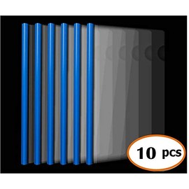 Carpeta de plástico de 10 mm, cubierta de informes de barra deslizante de 10 mm, capacidad de 40 hojas, carpetas transparentes para presentación de currículum, carpeta organizadora para papel de