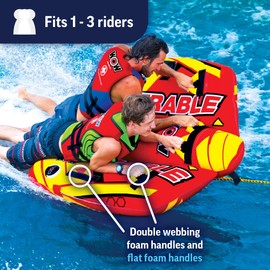 WOW Sports Take Control of the Ride 1 or 2 Person Inflatable Steerable Tube For Boating, 19-1090
