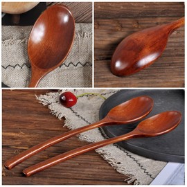 Large Wooden Spoon 4 Pcs, 23.5 * 4.2cm Wooden Cooking Spoons Wooden Tablespoons, Wooden Soup Spoons Dinner Table Spoon for Home Restaurant Kitchen