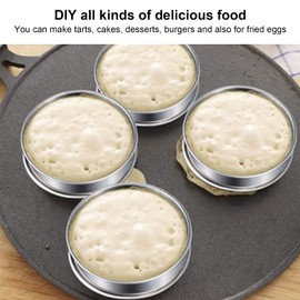 GOTOTOP Crumpet Rings, 6 Pack Double Volume Easy Release DIY Stainless Steel Muffin Rings for Home Cooking Tool, Fried Egg and Hash Browns (#11)