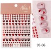 Valentine's Day Nail Stickers for WomenRed Heart-Shaped Romantic Nail Design