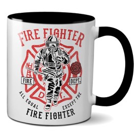 PAPAYANA - 1002 - FIRE-Fighter - Printed on Both Sides 325 ml 11 oz - Large Choice of Colours - Black