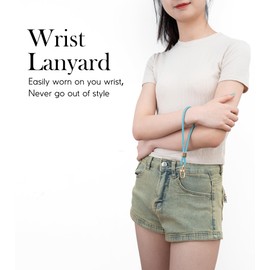 SENLLY Bracelet key chain short, original minimalist design lanyard for keys, 108 Sky Blue