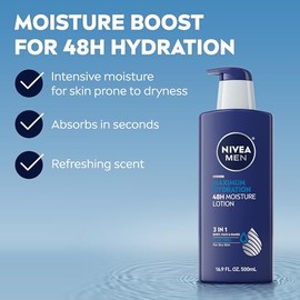 Nivea Men Maximum Hydration Lotion For Dry Skin Body Face And Hands Sea Minerals Ounce