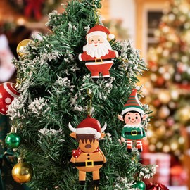 Christmas Tree Ornaments Set of 12 Metal Long-Lasting Festive Holiday Ornament for Seasonal Display-Christmas Party Decorations for Mantel,Shelves, Home Accents