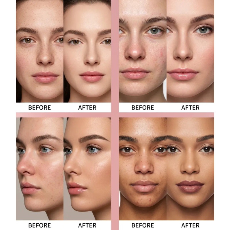 Hidratante Cushion Foundation Larga Duración Con Polvo Borla