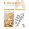 Lauon Step Stools for Kids, Adjustable Height Toddler Montessori Wooden