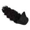 Hat Wig Women Detachable Middle Length Black Brown Curly Wavy