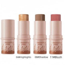 Highlighter & Bronzer & Blush Stick, 3 Counts/set Long Lasting Waterproof Concealer Stick, Bronzer Stick, Multi-color Natural Shade Stick for Makeup, Birthday Gift, Fall Gift, Shop Tiktok Shop, Christmas Gift - Color: set4, Specification: 3pcs