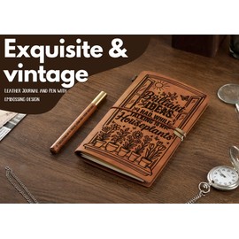 InnoBeta Gardening Gifts for Women Men Plant Lovers, Plant Lady, Gardeners, Cool & Unique Garden Leather Journal Notebook with Pen and Pen clip 7.87 x 4.7 Cover, 4 x 7.5 Pages (Inches) - Houseplants